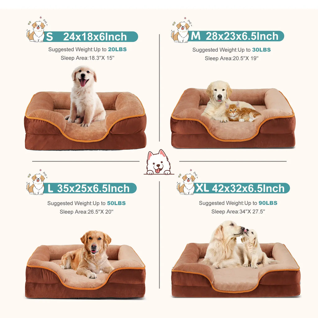 Ultimate Orthopedic Memory Foam Dog Bed for Large Breeds - Joint Relief & Comfort, Washable Cover, Non-Slip Base, Waterproof Design