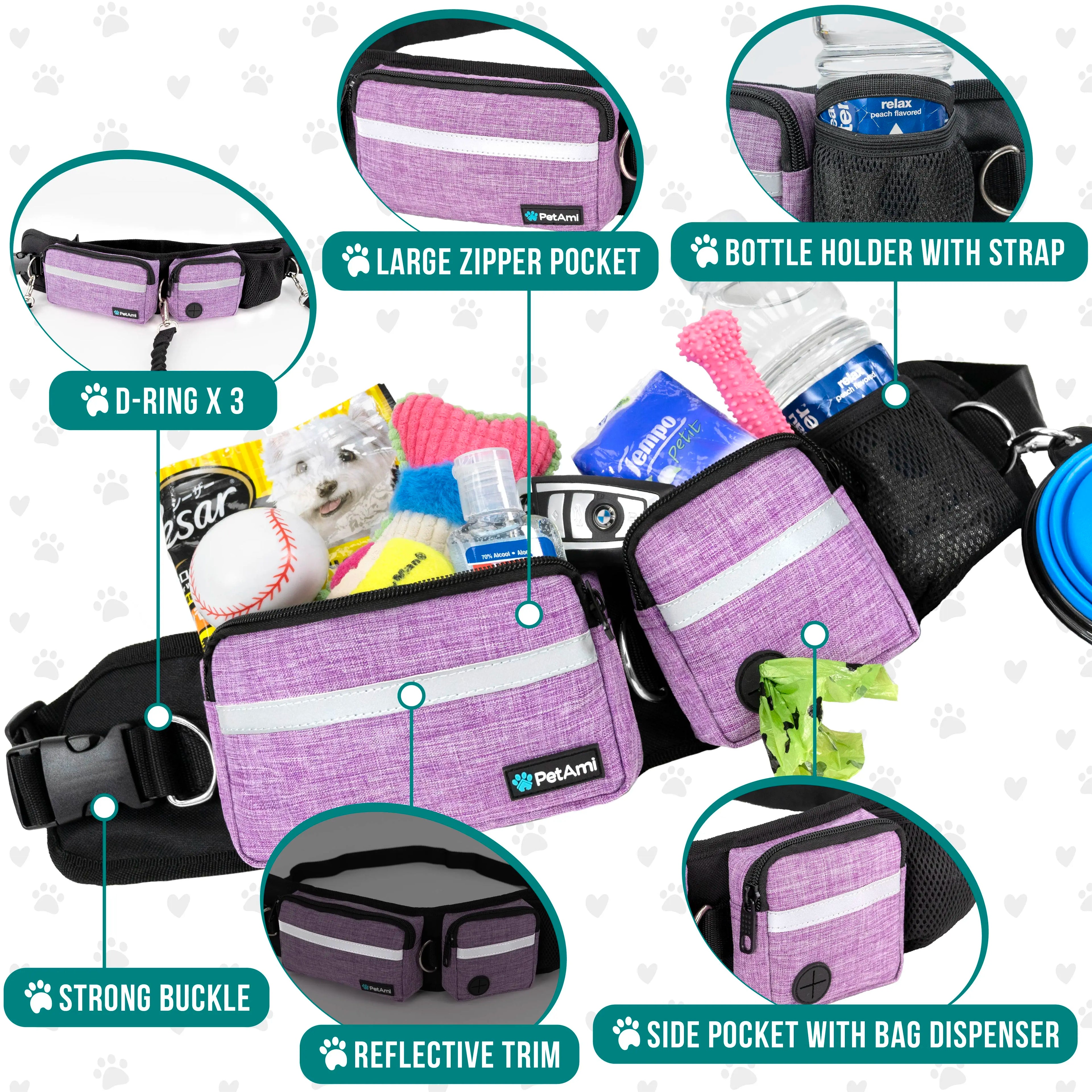 Hands-Free Dog Leash with Waist Bag - Perfect for Walking, Jogging, and Training Your Pet