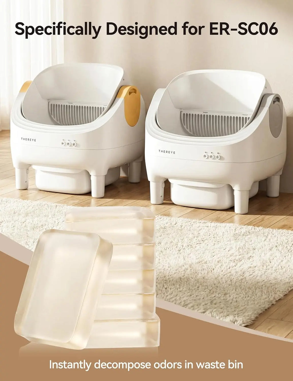 Thereye Cat Litter Box Deodorizer - Long-Lasting Odor Eliminator Gel for SC06 Automatic Litter Box - 6PCS