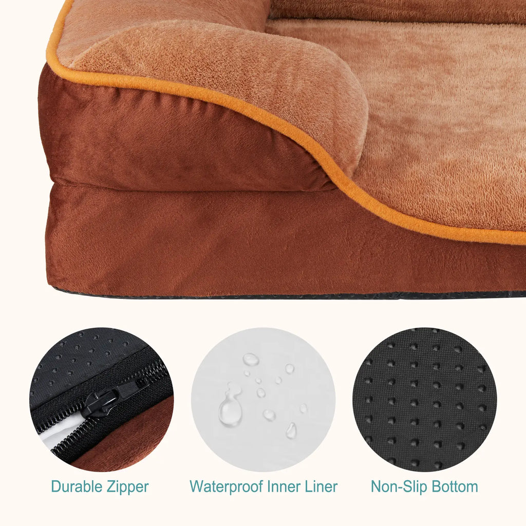 Ultimate Orthopedic Memory Foam Dog Bed for Large Breeds - Joint Relief & Comfort, Washable Cover, Non-Slip Base, Waterproof Design