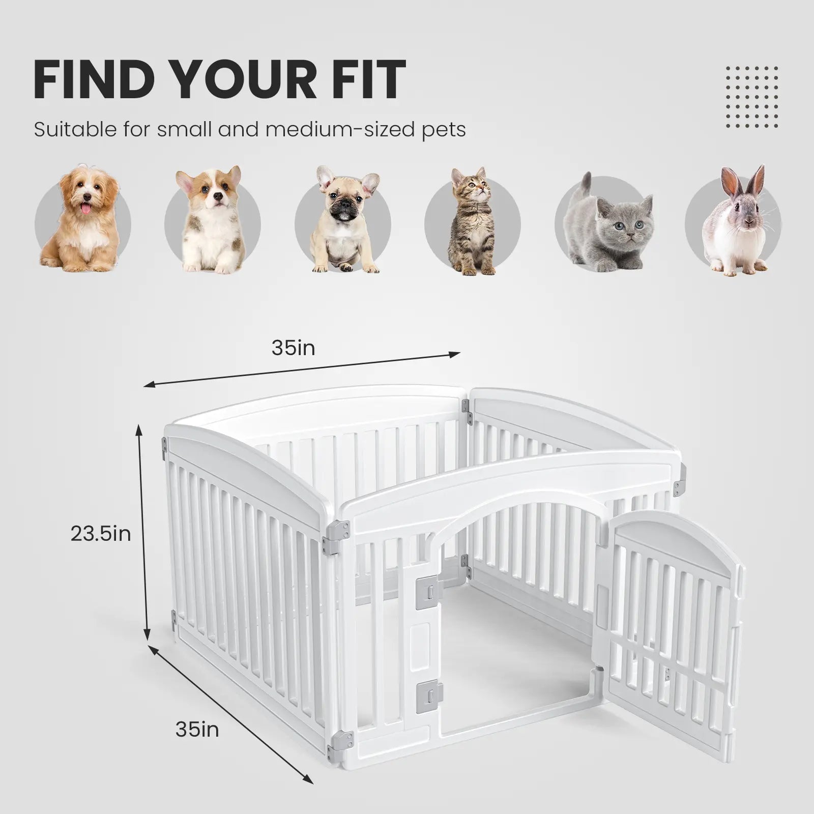 Versatile 4/6-Panel Dog Playpen - Safe, Portable & Easy to Clean Indoor/Outdoor Pet Fence for Small to Medium Dogs