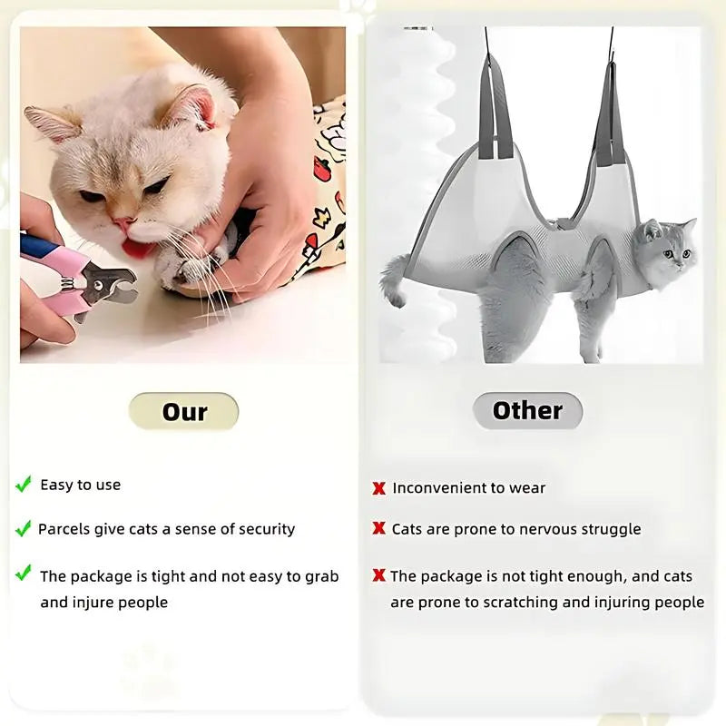 Transform Grooming into a Joyful Experience with Our Reusable Cat Grooming Wrap – The Ultimate Washable Anti-Scratch Restraint for Stress-Free Nail Clipping, Face Cleaning, Medication, and More!