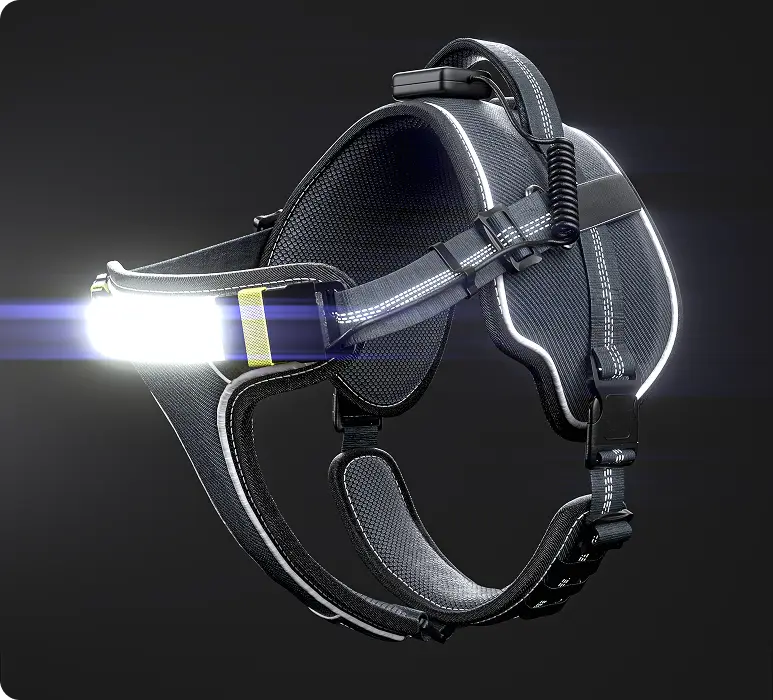 Illuminate Your Walks with the Lumi One Dog Harness - 1000-Lumen LED Light, USB-C Rechargeable, Adjustable Fit for Every Breed & Size - 2025's Top Choice for Pet Safety!