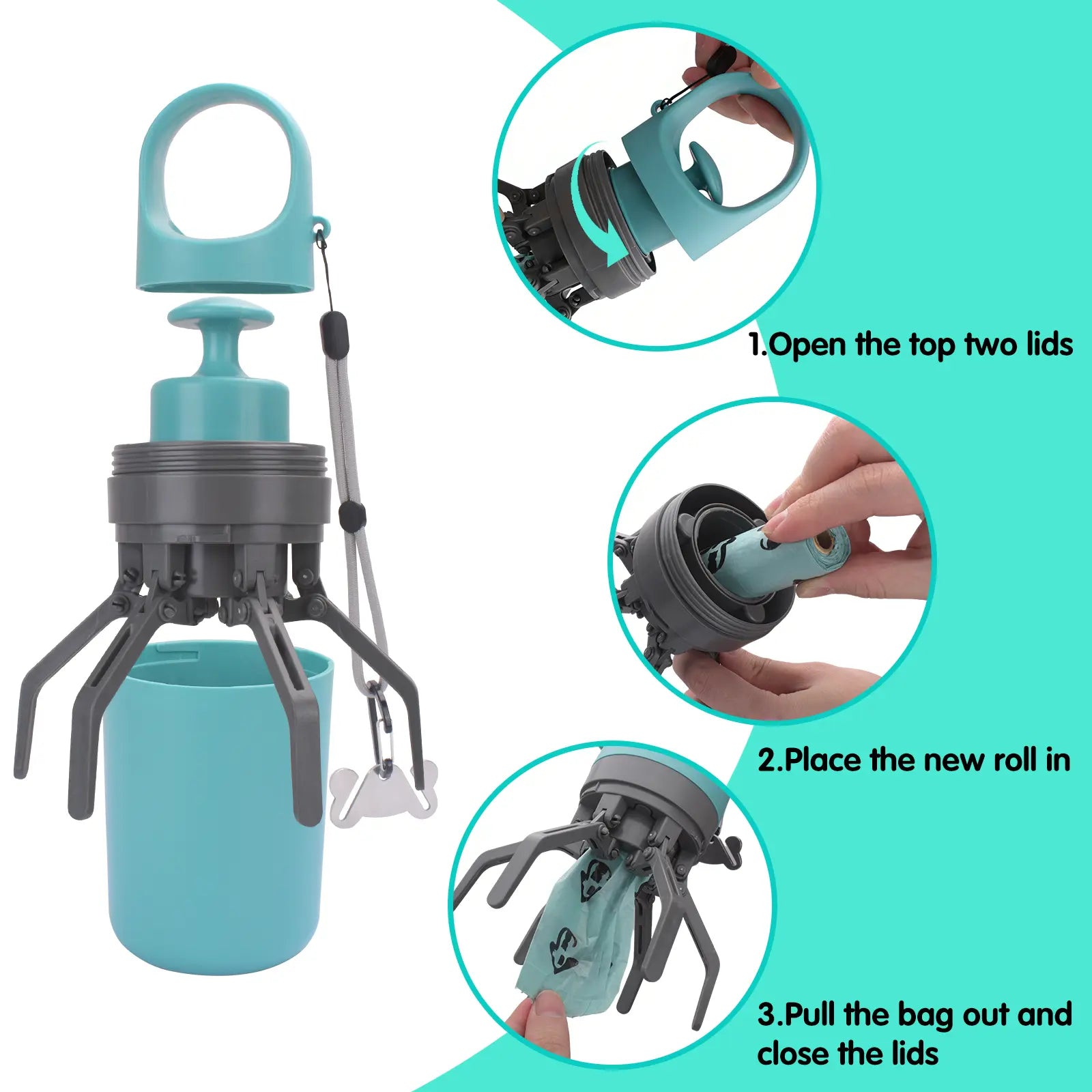 GOYJOY Portable Dog Poop Scooper - Essential Travel Waste Bag Dispenser for Small & Large Dogs