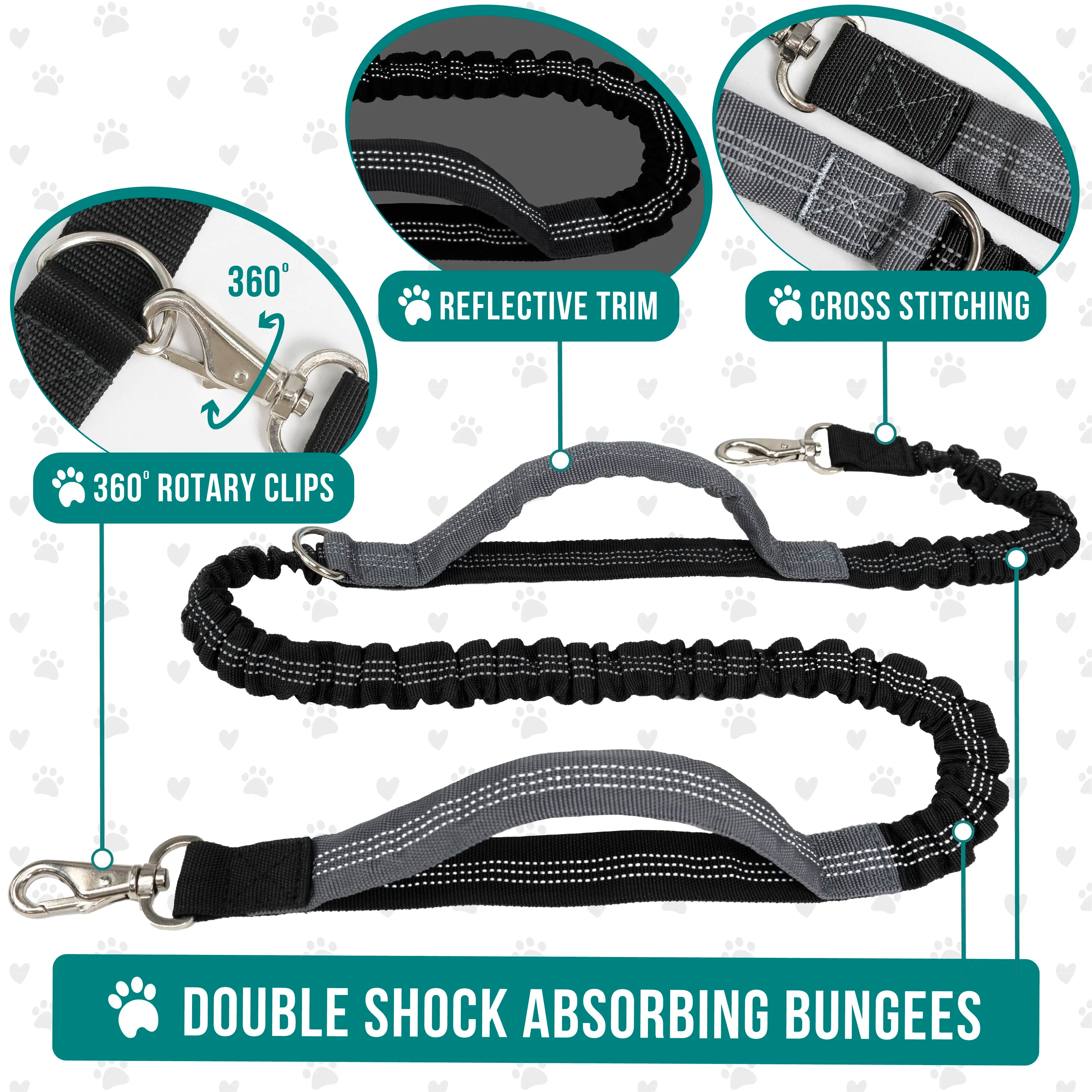 Hands-Free Dog Leash with Waist Bag - Perfect for Walking, Jogging, and Training Your Pet