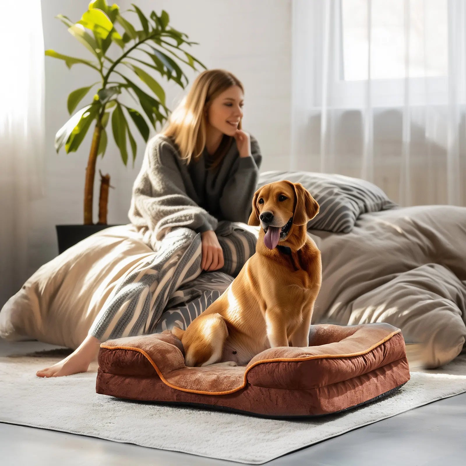 Ultimate Orthopedic Memory Foam Dog Bed for Large Breeds - Joint Relief & Comfort, Washable Cover, Non-Slip Base, Waterproof Design