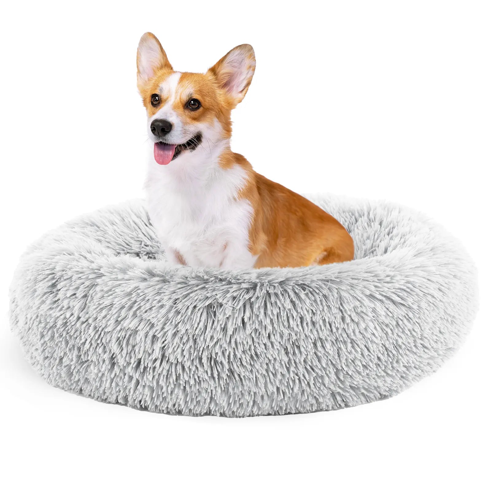 Indulge Your Pet with the Sweetcrispy Soothing Donut Bed | Cozy, Machine-Washable Comfort for Cats & Dogs | Plush Faux Fur & Non-Slip Base for Extra Safety