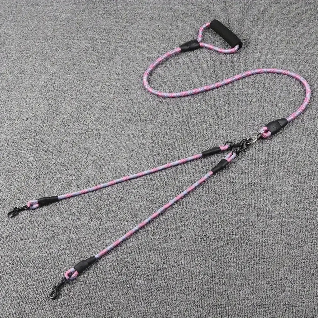 Revolutionary Double-Ended Dog Leash - Walk Two Pets with Ease, Stylish Removable Wave Pattern, Anti-Tangle Design for Stress-Free Outdoor Adventures