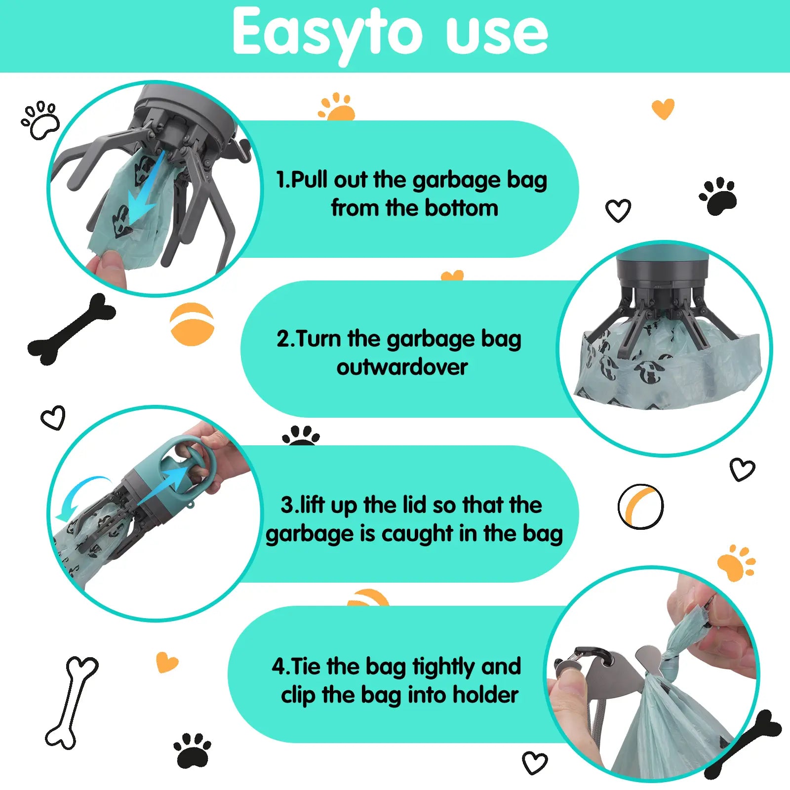 GOYJOY Portable Dog Poop Scooper - Essential Travel Waste Bag Dispenser for Small & Large Dogs