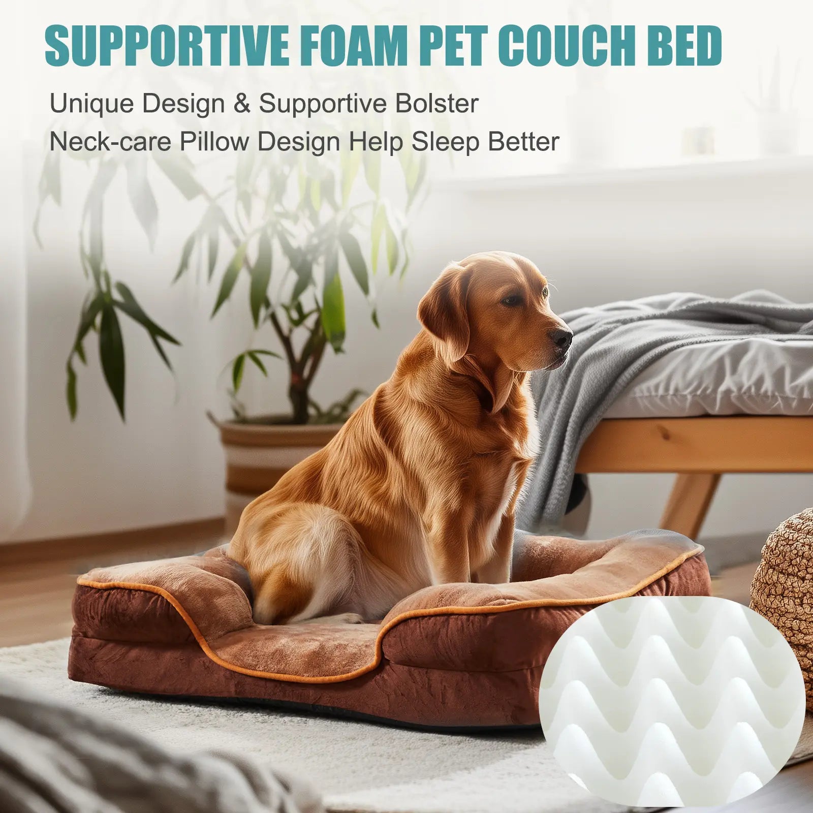 Ultimate Orthopedic Memory Foam Dog Bed for Large Breeds - Joint Relief & Comfort, Washable Cover, Non-Slip Base, Waterproof Design