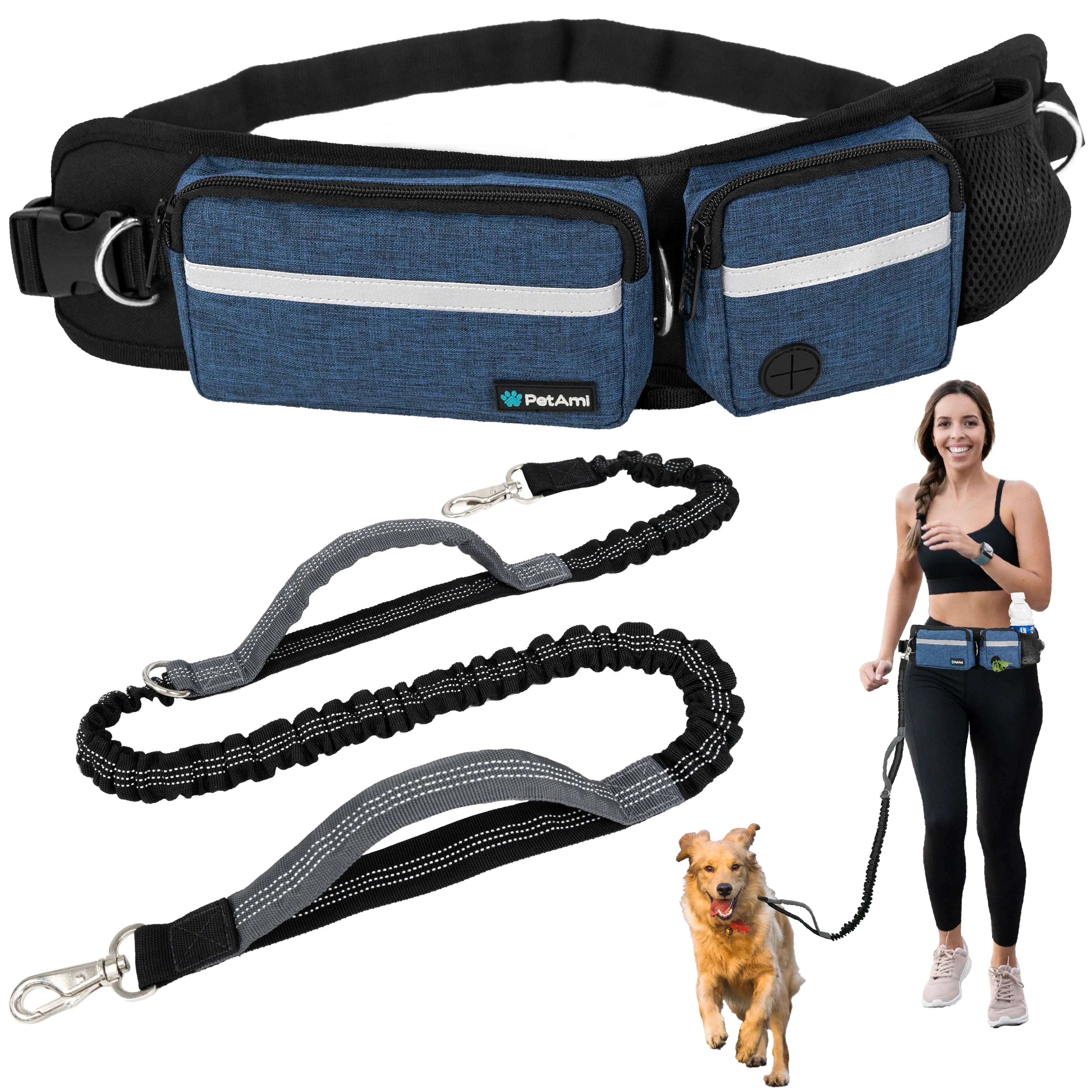 Hands-Free Dog Leash with Waist Bag - Perfect for Walking, Jogging, and Training Your Pet