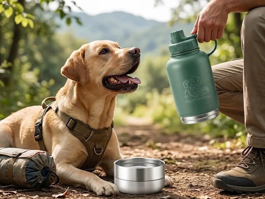 Dog Travel Water & Food Bottle – 3-In-1 Leak Proof Pet Thermos for Dogs
