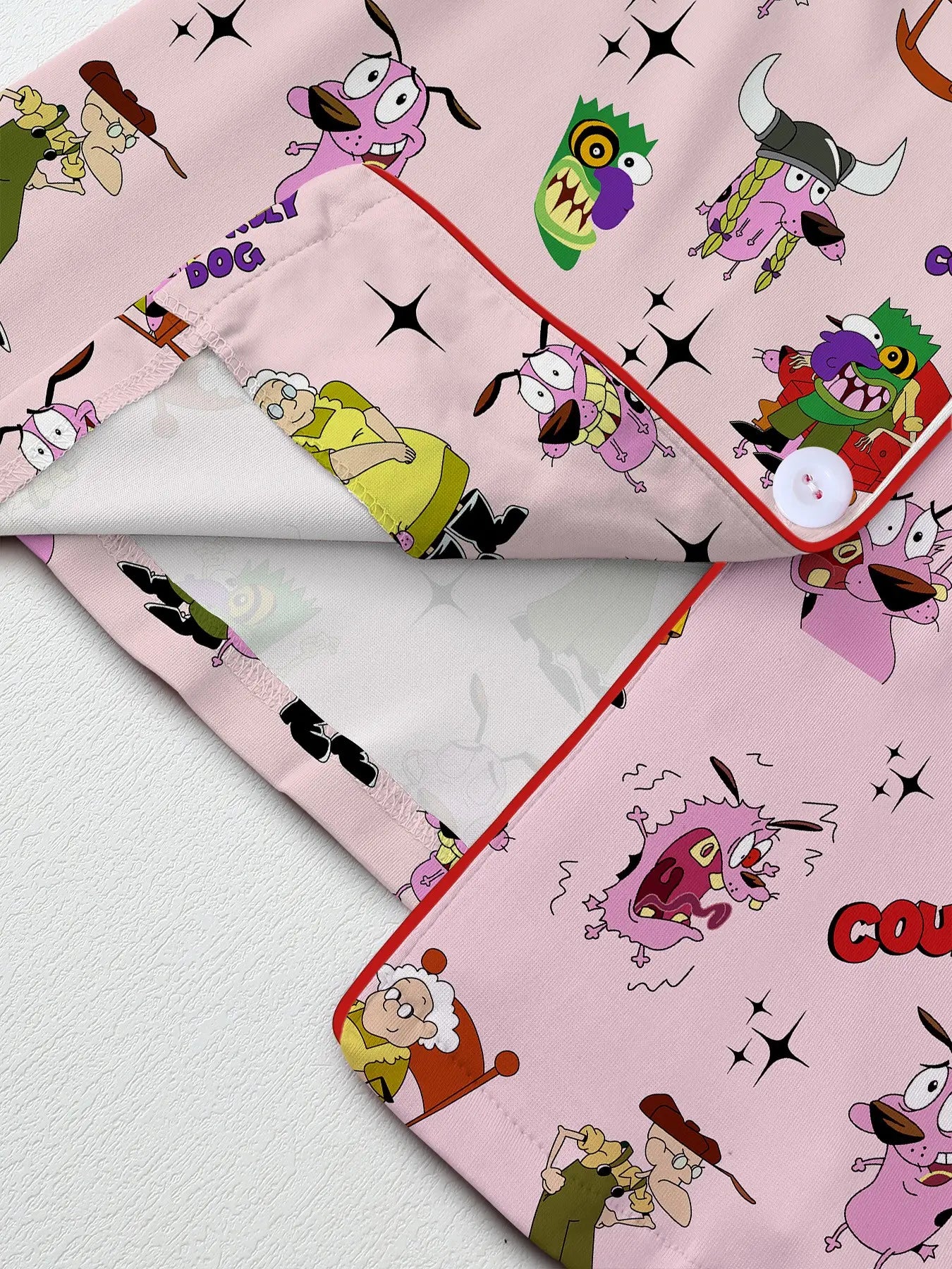 Courage the Cowardly Dog Cartoon Pajama Set - Fun and Comfortable Loose-Fitting Sleepwear for All Seasons, Perfect Gift for Teens!
