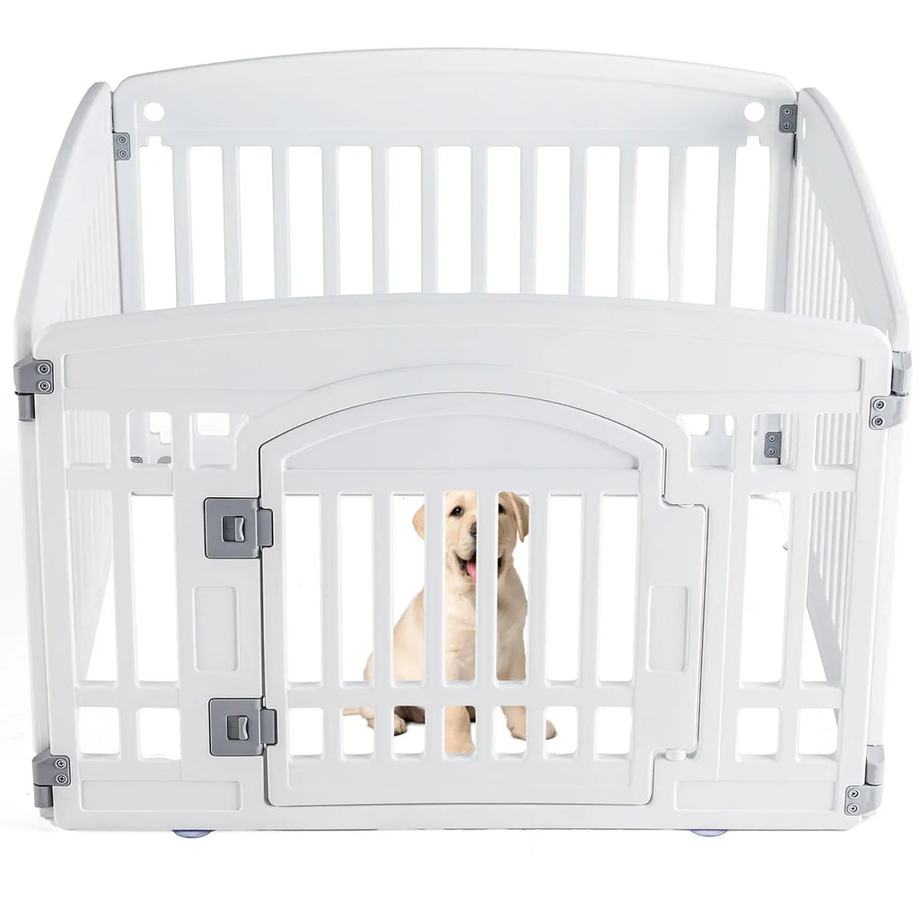 Versatile 4/6-Panel Dog Playpen - Safe, Portable & Easy to Clean Indoor/Outdoor Pet Fence for Small to Medium Dogs