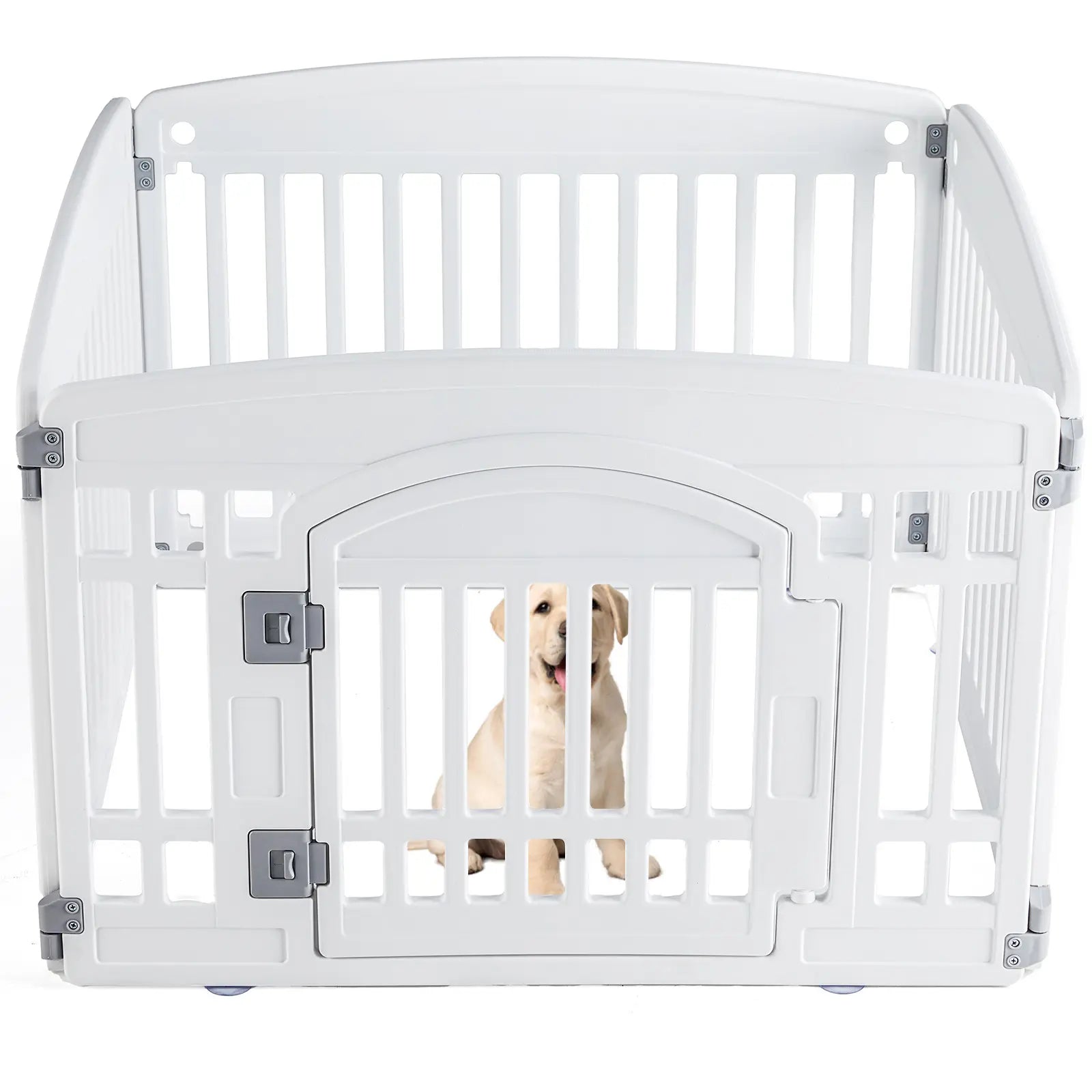 Versatile 4/6-Panel Dog Playpen - Safe, Portable & Easy to Clean Indoor/Outdoor Pet Fence for Small to Medium Dogs