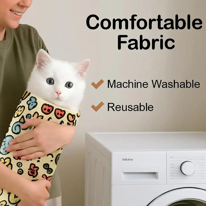 Transform Grooming into a Joyful Experience with Our Reusable Cat Grooming Wrap – The Ultimate Washable Anti-Scratch Restraint for Stress-Free Nail Clipping, Face Cleaning, Medication, and More!