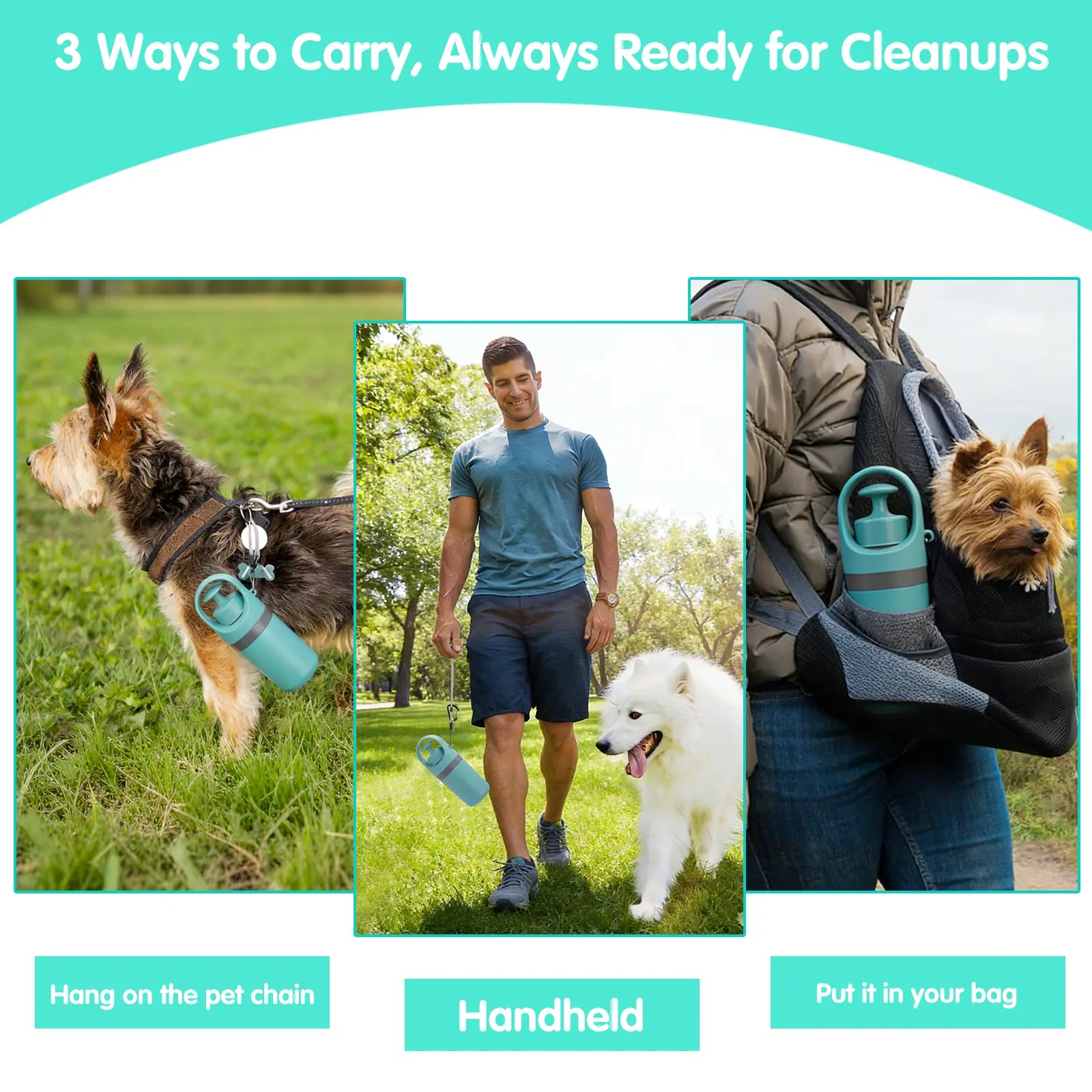 GOYJOY Portable Dog Poop Scooper - Essential Travel Waste Bag Dispenser for Small & Large Dogs