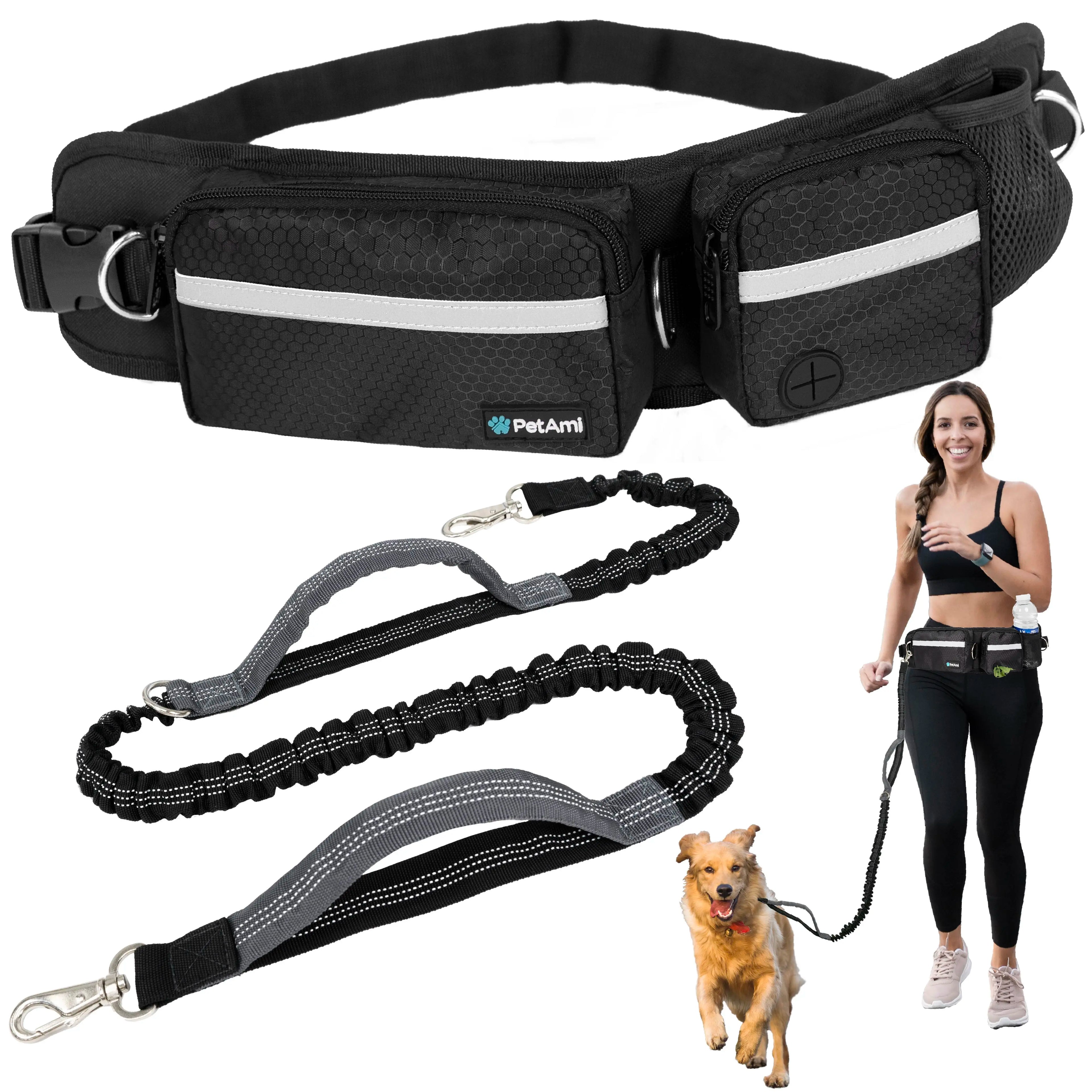 Hands-Free Dog Leash with Waist Bag - Perfect for Walking, Jogging, and Training Your Pet