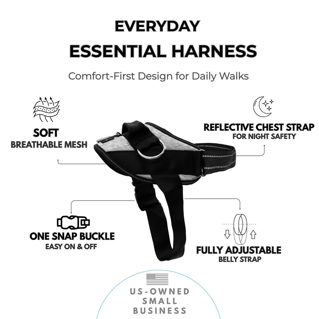 Shawnco Essential Dog Harness - Reflective, Adjustable & Padded Vest with 3 Leash Clips for Comfortable Walks and Training (Fits Small to Large Dogs)