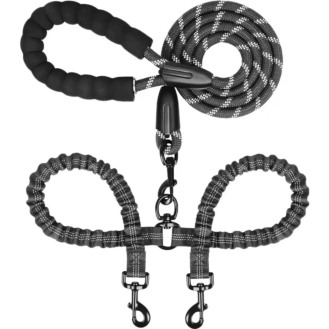 Experience Effortless Walks with the Pipidodo Dual Dog Leash - Shock Absorbing, Tangle-Free, and Comfortably Padded for Two Dogs!