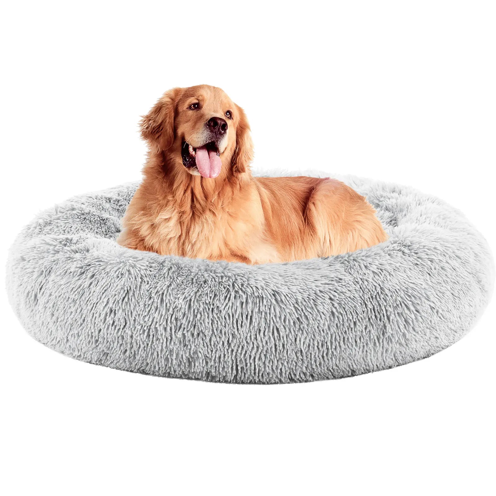 Indulge Your Pet with the Sweetcrispy Soothing Donut Bed | Cozy, Machine-Washable Comfort for Cats & Dogs | Plush Faux Fur & Non-Slip Base for Extra Safety