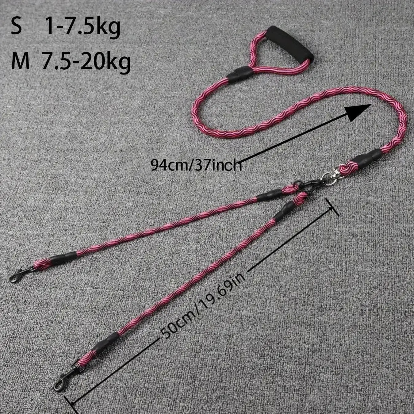 Revolutionary Double-Ended Dog Leash - Walk Two Pets with Ease, Stylish Removable Wave Pattern, Anti-Tangle Design for Stress-Free Outdoor Adventures