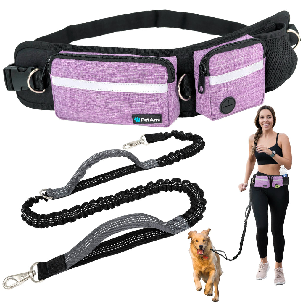 Hands-Free Dog Leash with Waist Bag - Perfect for Walking, Jogging, and Training Your Pet