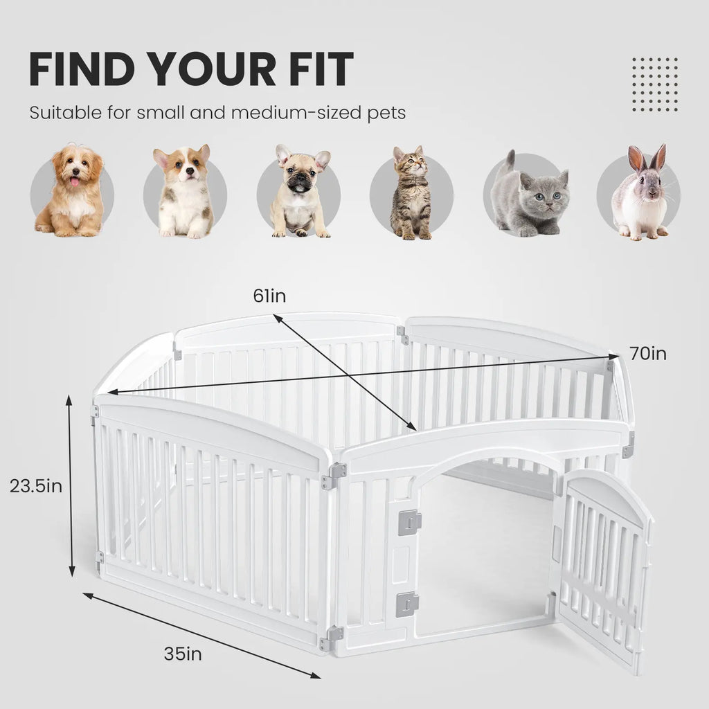 Versatile 4/6-Panel Dog Playpen - Safe, Portable & Easy to Clean Indoor/Outdoor Pet Fence for Small to Medium Dogs
