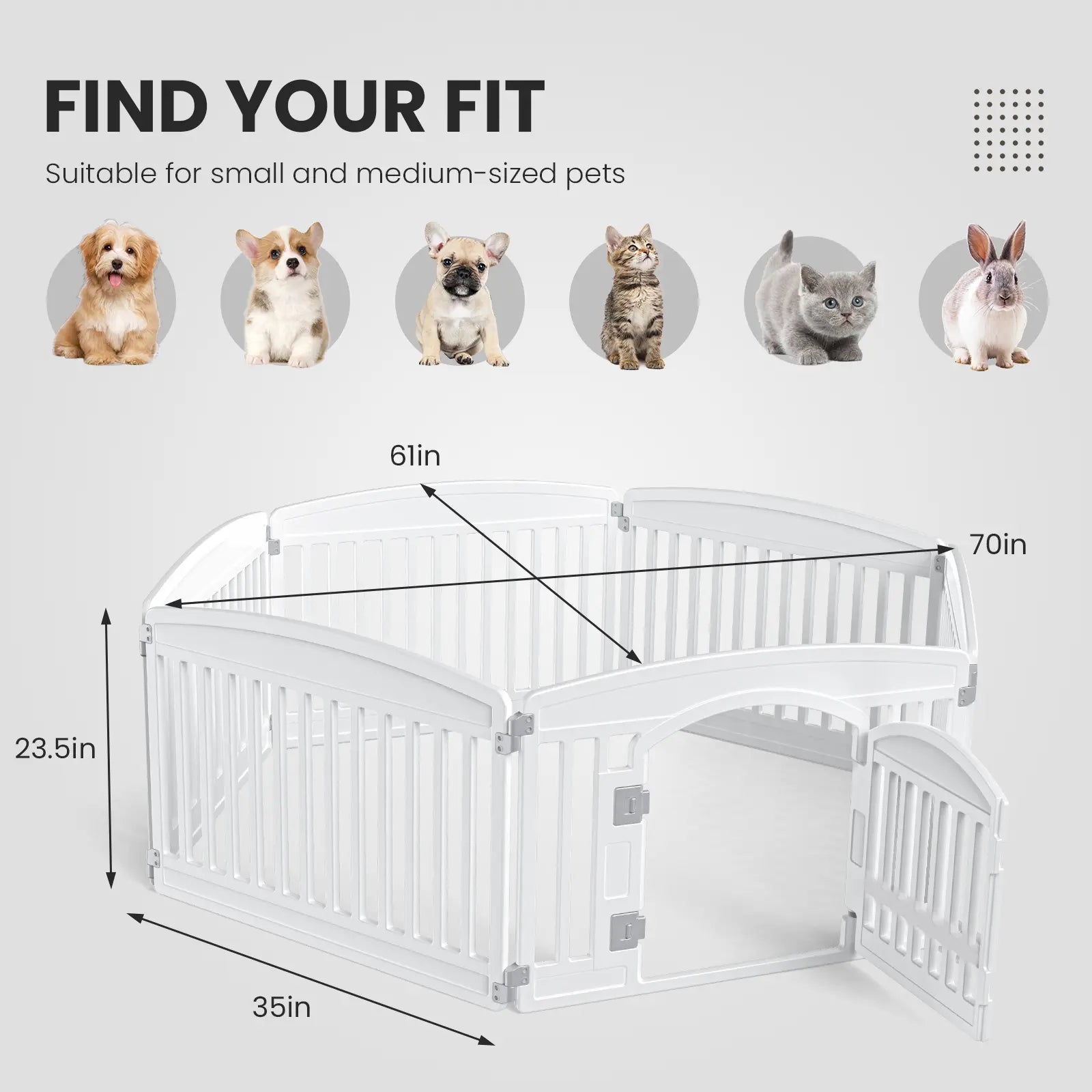 Versatile 4/6-Panel Dog Playpen - Safe, Portable & Easy to Clean Indoor/Outdoor Pet Fence for Small to Medium Dogs