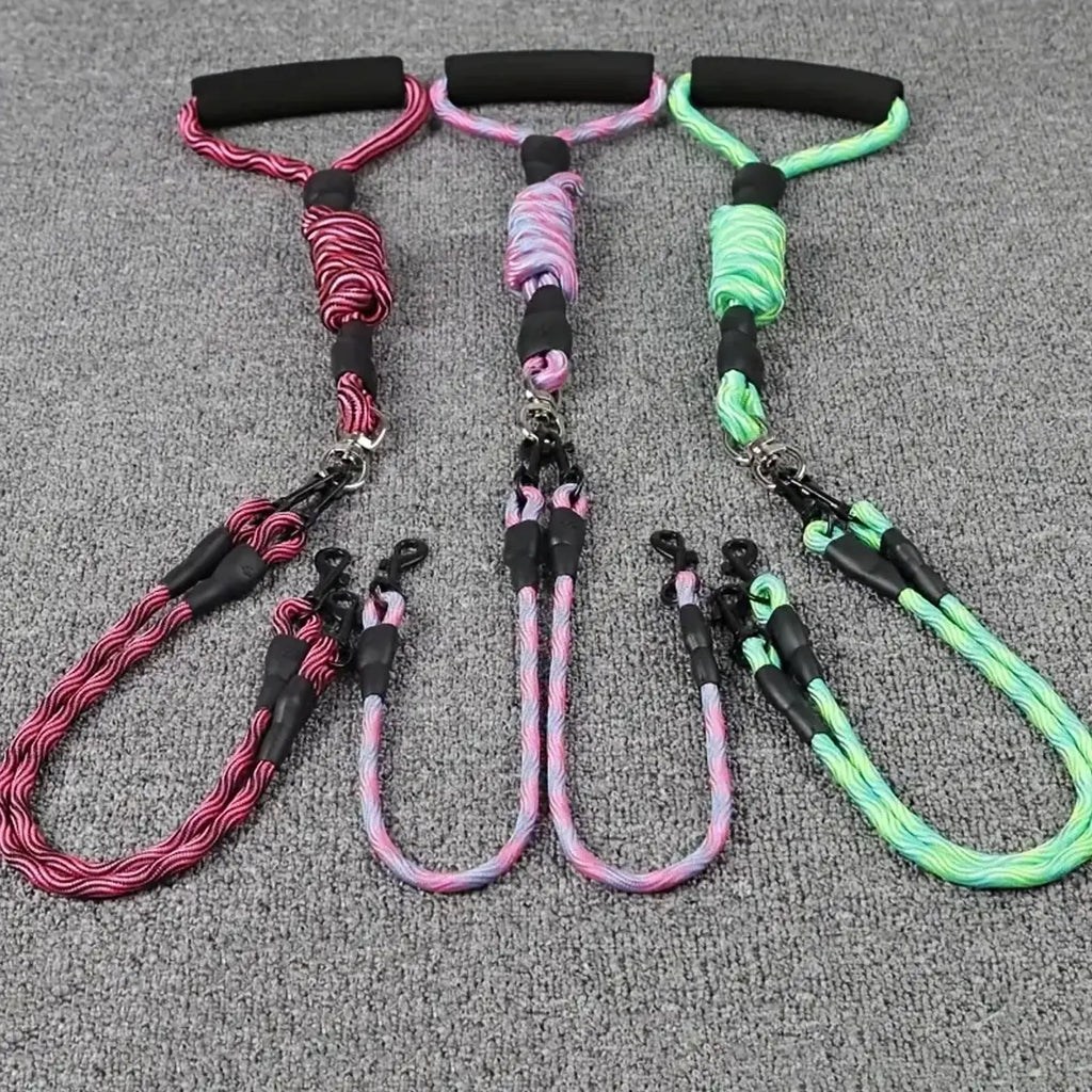 Revolutionary Double-Ended Dog Leash - Walk Two Pets with Ease, Stylish Removable Wave Pattern, Anti-Tangle Design for Stress-Free Outdoor Adventures