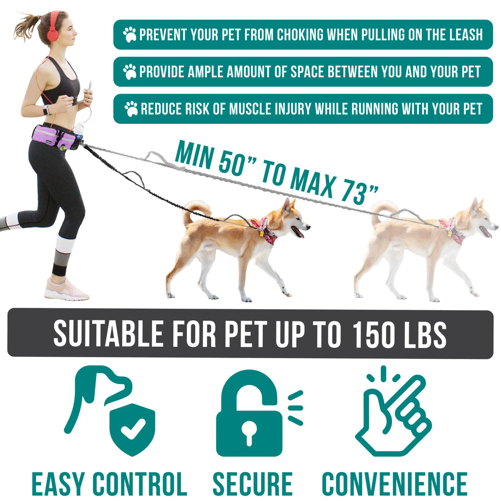 Hands-Free Dog Leash with Waist Bag - Perfect for Walking, Jogging, and Training Your Pet