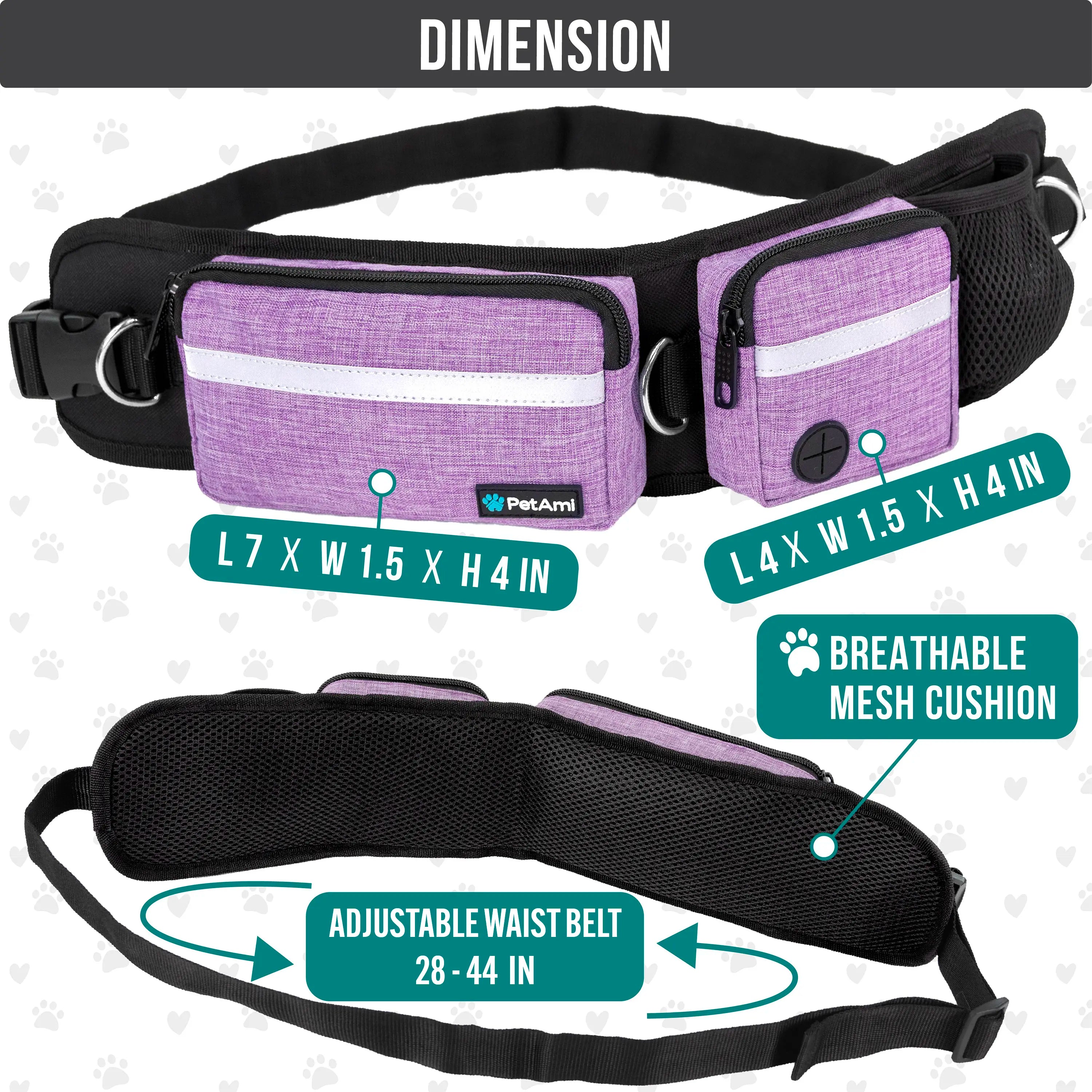 Hands-Free Dog Leash with Waist Bag - Perfect for Walking, Jogging, and Training Your Pet